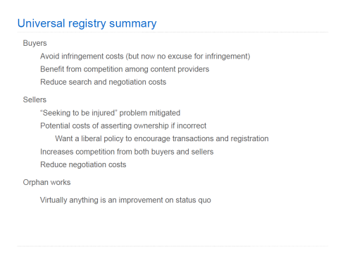 Hal Varian - Universal registry summary